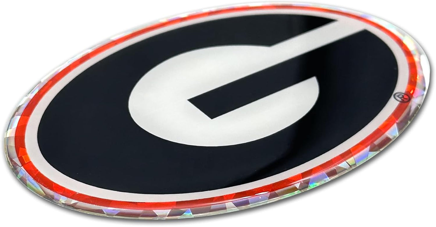 Elektroplate Officially Licensed University of Georgia Black/Red Reflective Decal | Premium 3D Doming All Weather Sticker for Car, Water Bottle, Laptop, Tablet, Window, Cooler, Phone | Made in the USA