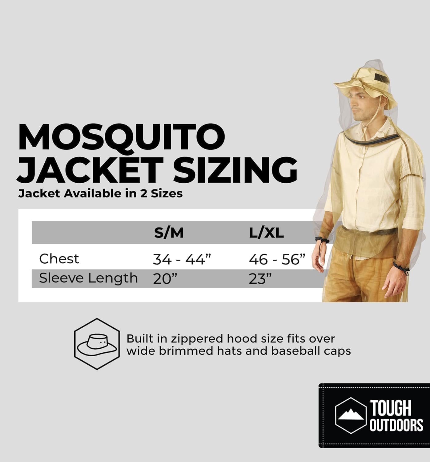 Tough Outfitters Mosquito Suit Jacket & Pants - Mosquito Repellent Clothing for Men & Women - Insect, Bug Proof Net Mesh Suit for Gardening & Outdoor - from Flies, Tick, Gnats - Large