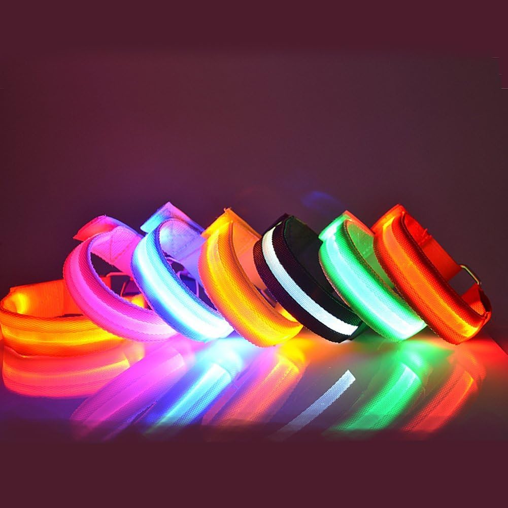 Fashion&cool LED Slap Band, USB Rechargeable Light Up Sport Armband, Glow in The Dark Adjustable Bracelets for Men&Women, Night Safety Lights for Running, Jogging Cycling, Hiking
