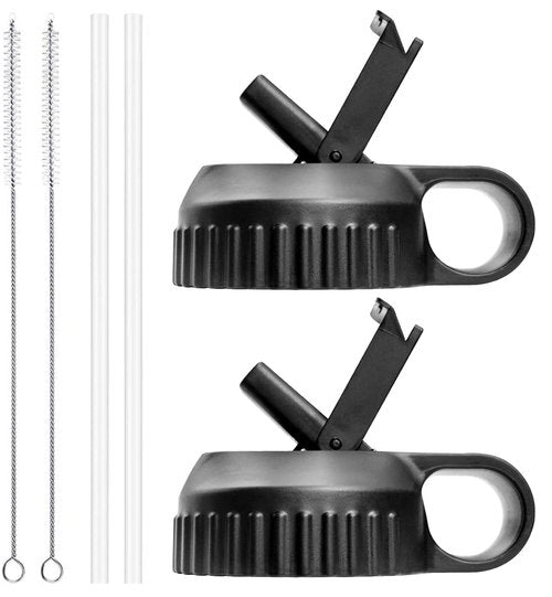Lids with Straw for Hydroflask Wide Mouth 16oz, 18oz, 20oz, 32oz, 40oz, and 64oz, Flex Straw Lid Fit for Hydro Flask Sports Water Bottles, Flexible Handle Replacement Lid Straws Cap Top Accessorie