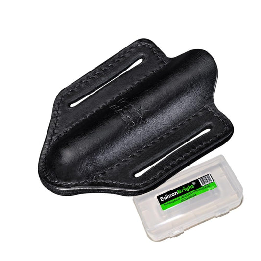 Fenix ALP-20 Leather Flashlight Holster for PD36R/C7/TK20R/PD40R and More with EdisonBright Accessory Carrying case