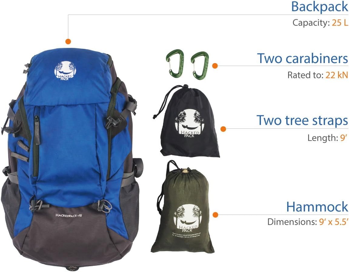 Hammock Backpack, Convenient Double Wide Travel & Camping Built Into a Lightweight, Durable for Easy Carrying, 25 L Gear Bag