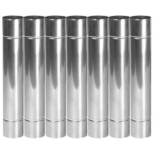 Stove Pipe 2.36" Chimney Pipe Thicken Stainless Steel Solowilder Chimney Cap Wood Stove Flue Extend 14" (7 pcs)