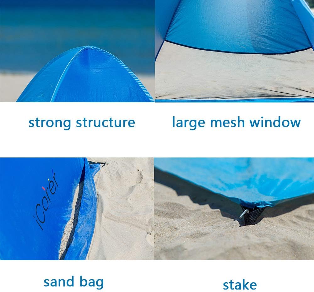 Automatic Pop Up Instant Portable Outdoors Quick Cabana Beach Tent Sun Shelter