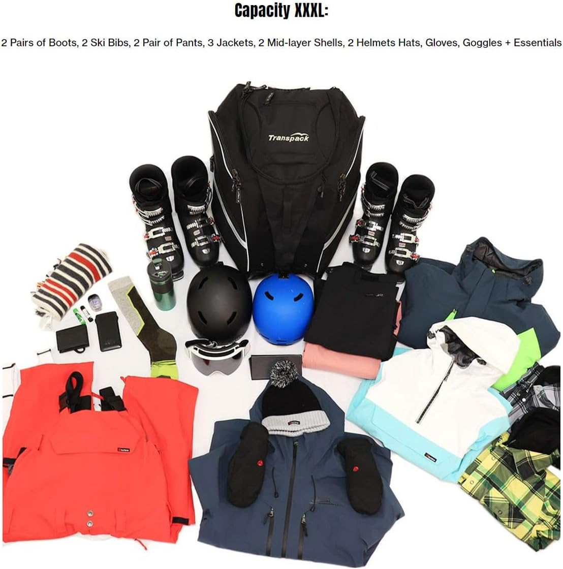 TRANSPACK COMPETITION PRO Unisex Water-Resistant 80 L Ski/Snowboard Boot Helmet Goggles & Gear Backpack Bag