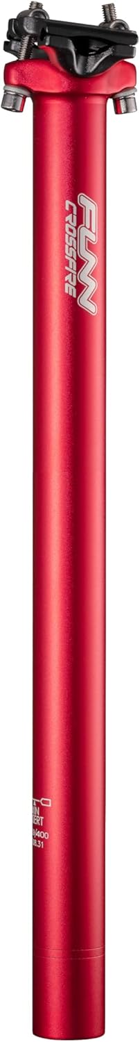 Funn Crossfire Bike Seat Post, Length 400mm, Diameter 30.9mm / 31.6mm, Aluminum Alloy AL6061, 3D Forged, One Piece Head and Shaft