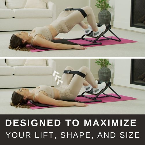 BootyBridge Glute Trainer + Glute Bridge Workout Equipment for Women + Home Gym Exercise Machines for A Total Body Workout + Lower Body Trainer & Bridge Pad