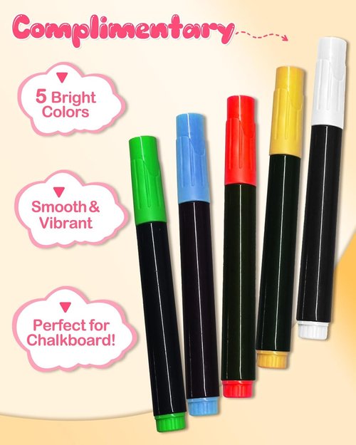 Double-Sided First Day & Last Day of School Sign with Markers Included - 12×10 Inch Reusable Back to School Chalkboard for Kids, Preschool, Kindergarten - Durable & Easy to Clean