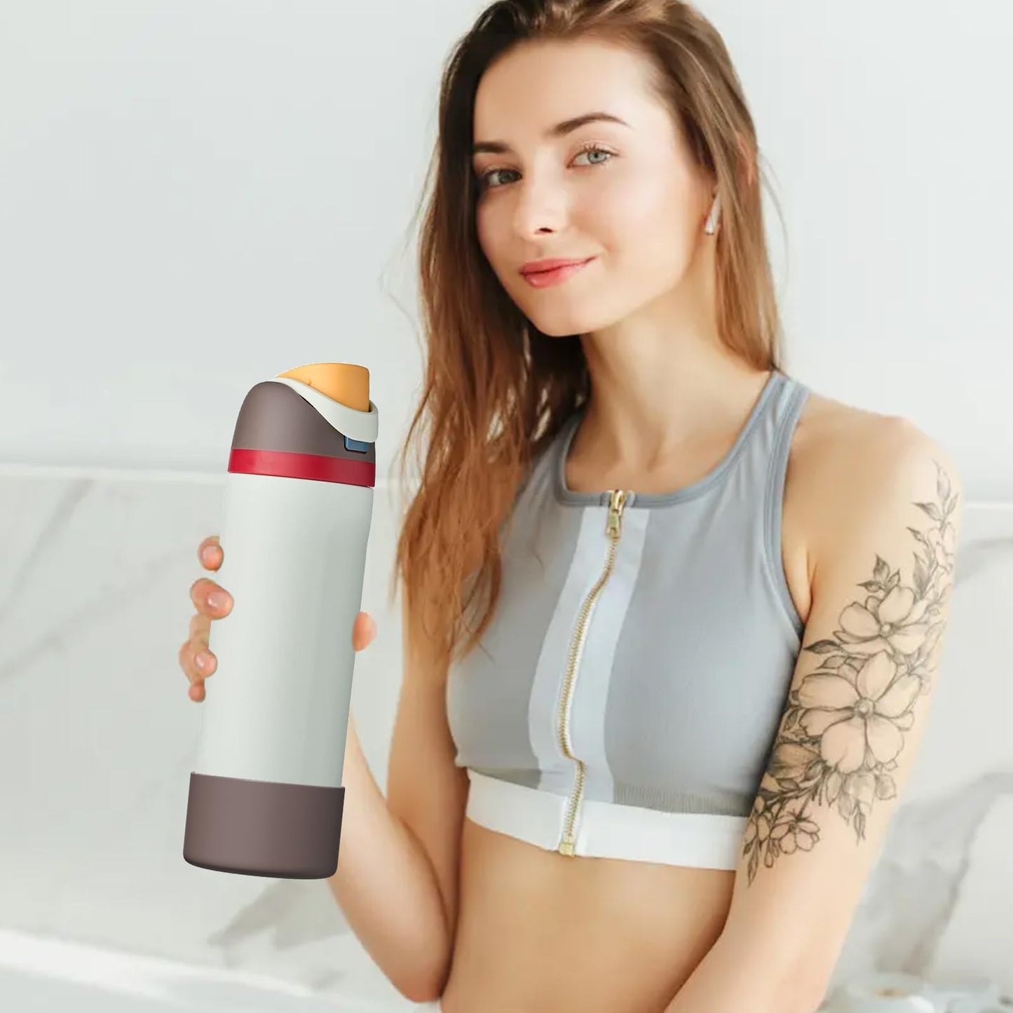 Affute Silicone Boot for Owala Water Bottle 24 oz, Anti-Slip Protective Sleeve for FreeSip/Twist/Flip Water Bottles, BPA Free, Bottom Bumper Cover Protects Water Bottles from Scratches (Brown)