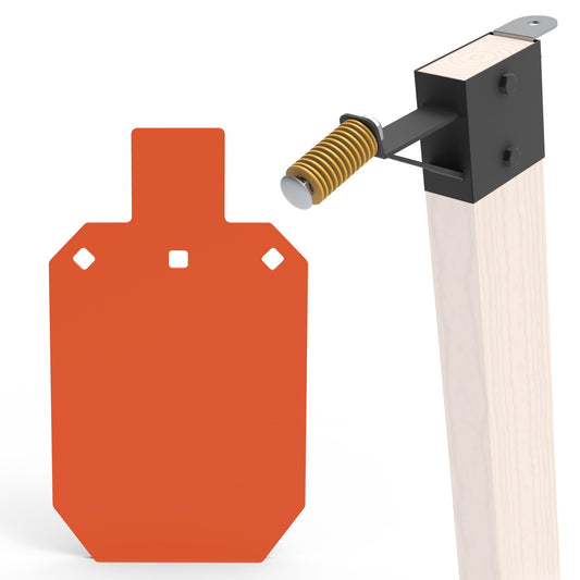 KNINE OUTDOORS AR500 Steel Target for Shooting, 1/2 inch Thick, Neon Orange Color (7" x 12")