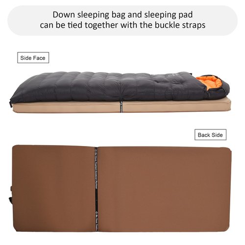 OMVMO 20 Degrees F Down Sleeping Bag for Adults, Ultra-Light & Compact, Wearable with Arm Holes, 4-Season Envelope Down Fiber Sleeping Bag for Backpacking & Camping