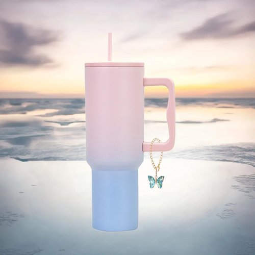 DLDXGXNR Charms for Stanley Cup Accessories Tumbler Handle Charm Cute Water Bottle Charms Glitter Personalized Identification Pendant(Butterfly)