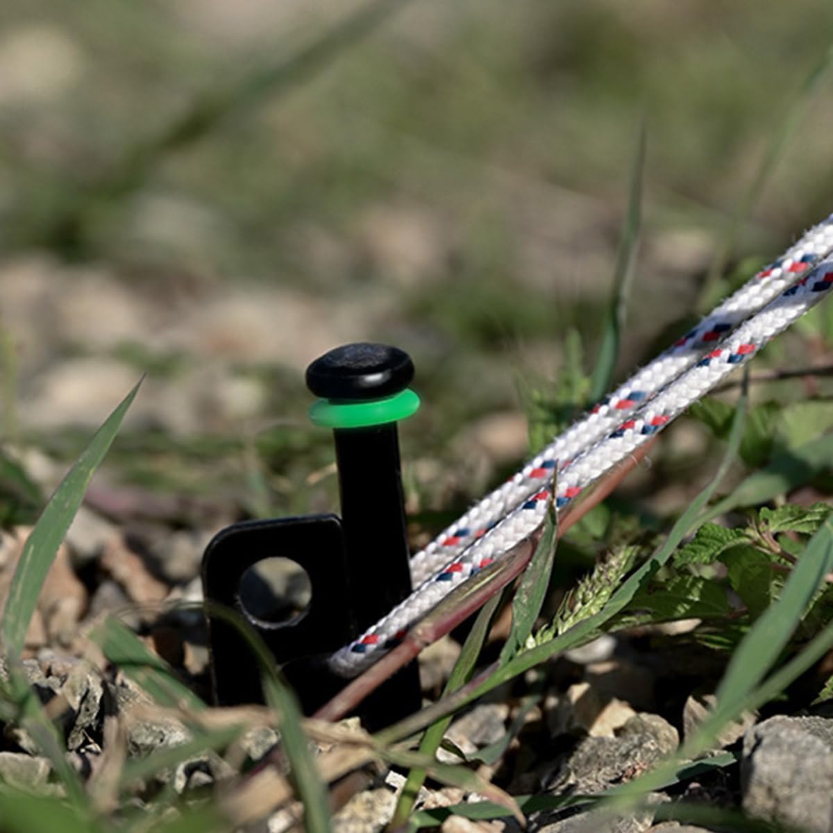 JianLing 50PCS Outdoor Multifunctional Ground Pegs Glow in The Dark Silicone O Ring 15mm Green Fishing Warning Ring Camping Peg Rings Camping Tent Pegs Accessories for Night Warning