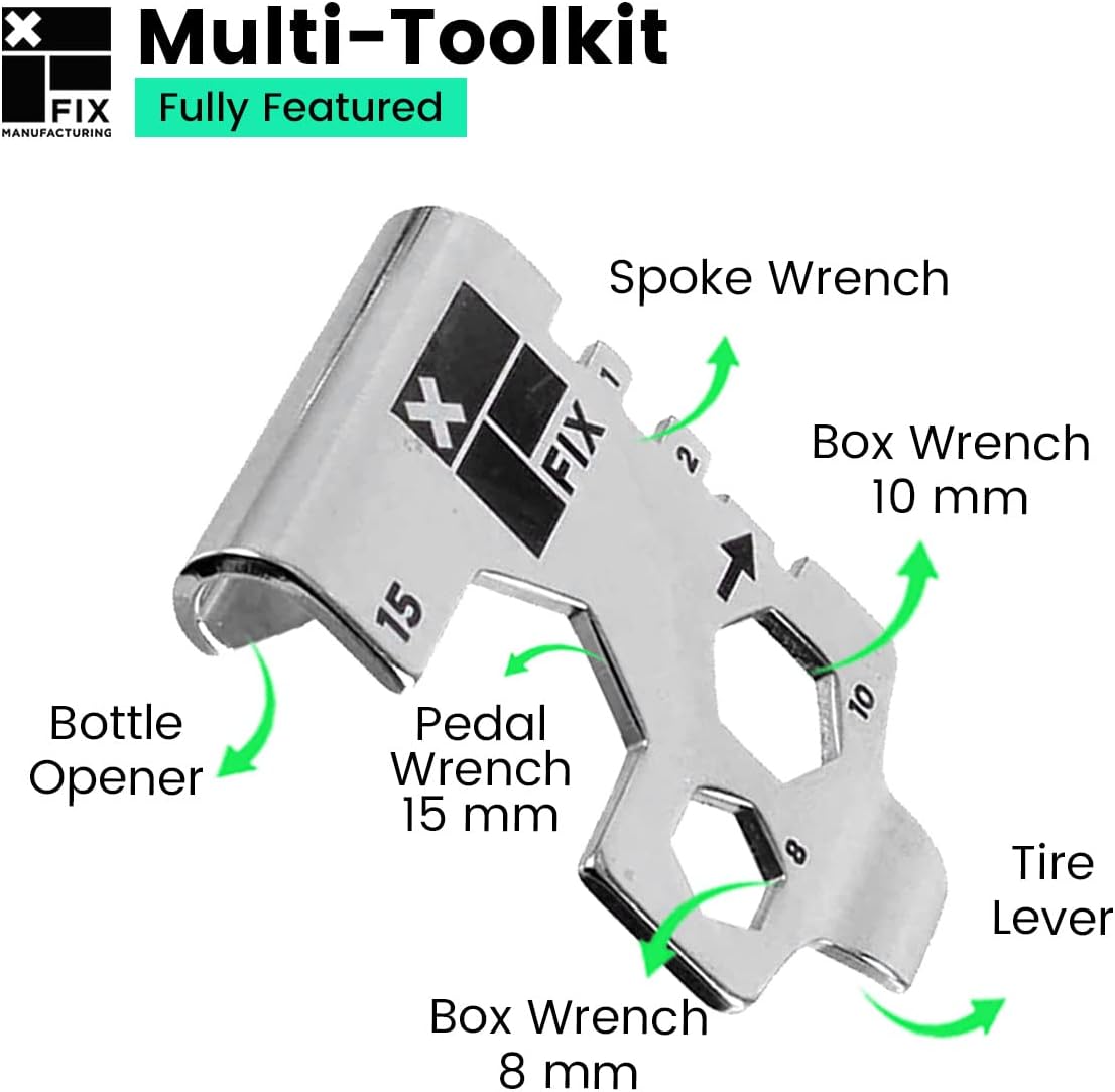 Wheelie Wrench™ Bike Tool Compact and Portable Multi Tool for Bicycle Repair and Maintenance Perfect to fix Most Road, Mountain, and BMX Bikes