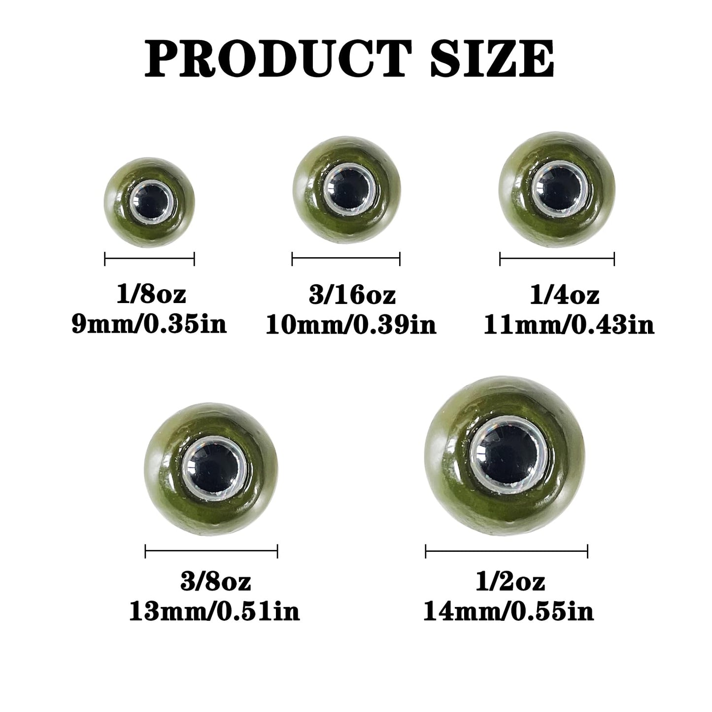 Fish Corner Cheburashka Weights Fishing Sinkers,3D Large Fish Eye Fishing Weights for Texas Rig 1/8oz