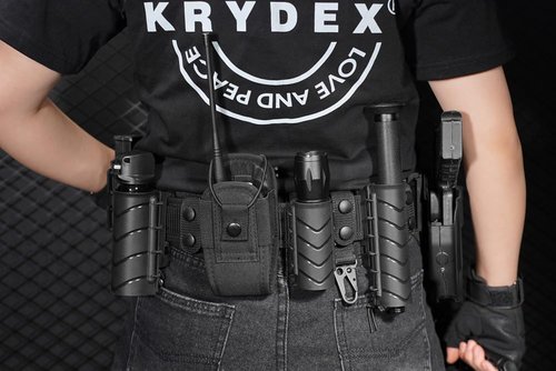 KRYDEX Tactical Flashlight Holster,360 Degree Rotatable Flashlight Holder for Duty Belt Torch Carry Case Pouch Fits for 1"-1 1/4" Diameter Flashlight