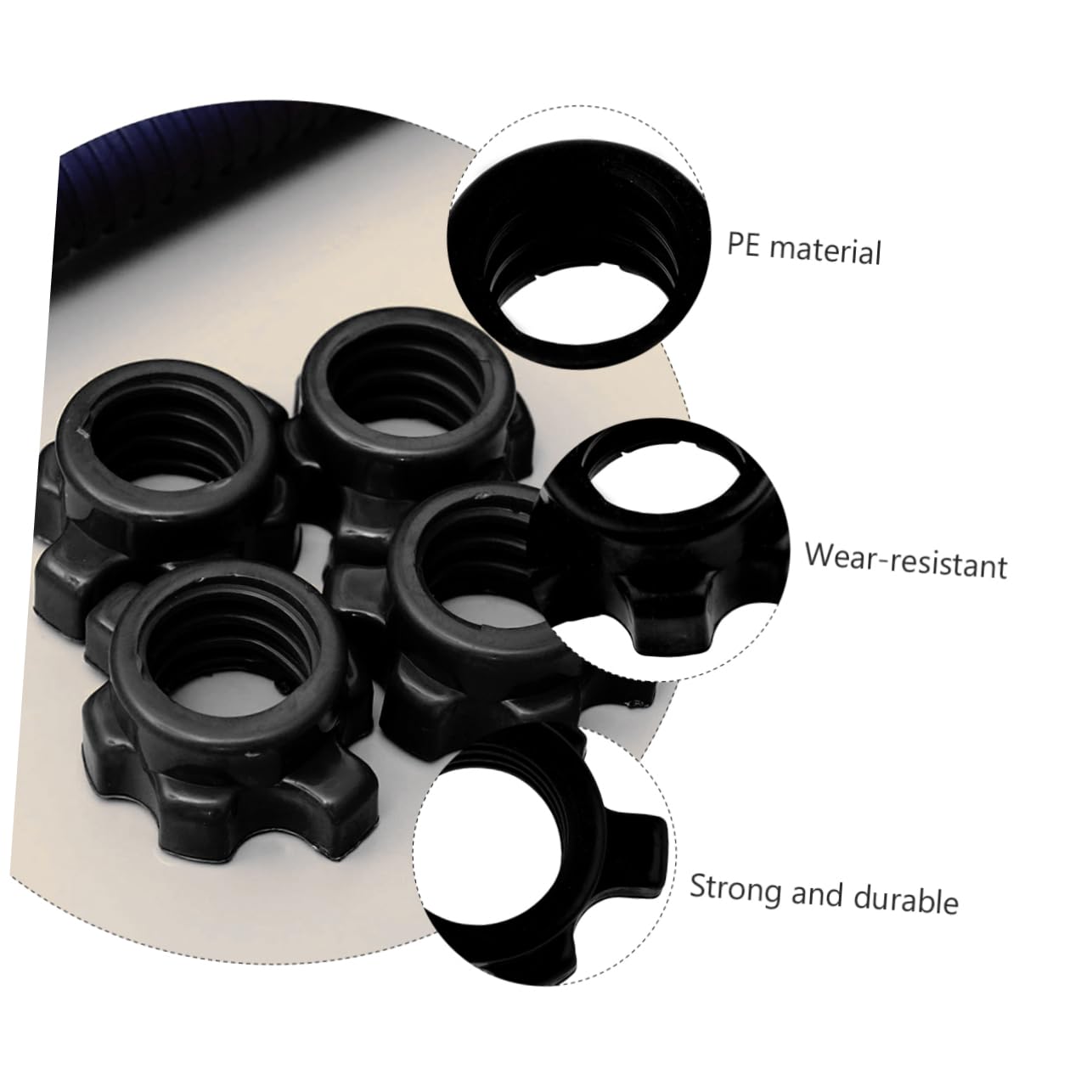 Kisangel Barbell Clips 4 Pcs black screws exercise handles non-slip gym accessories Barbells- Lock Collar Nut screw ring dumbbell bar collar dumbbell bar gym machines for home