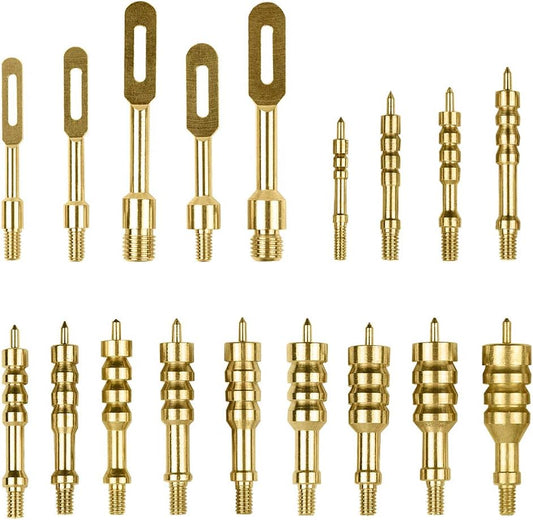 iunio Solid Brass Gun Cleaning Jag Set, Gun Cleaning Jag for Rifle Cleaning and Maintenance Solid Brass Slotted Tip with Storage Case