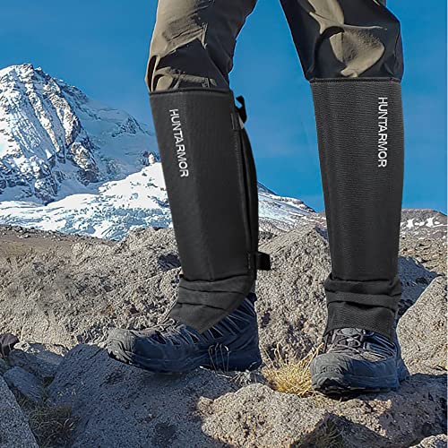 Dark Black EVA Snake Gaiters with Hard Protective Shell - Hunting, Hiking, Camping Gear