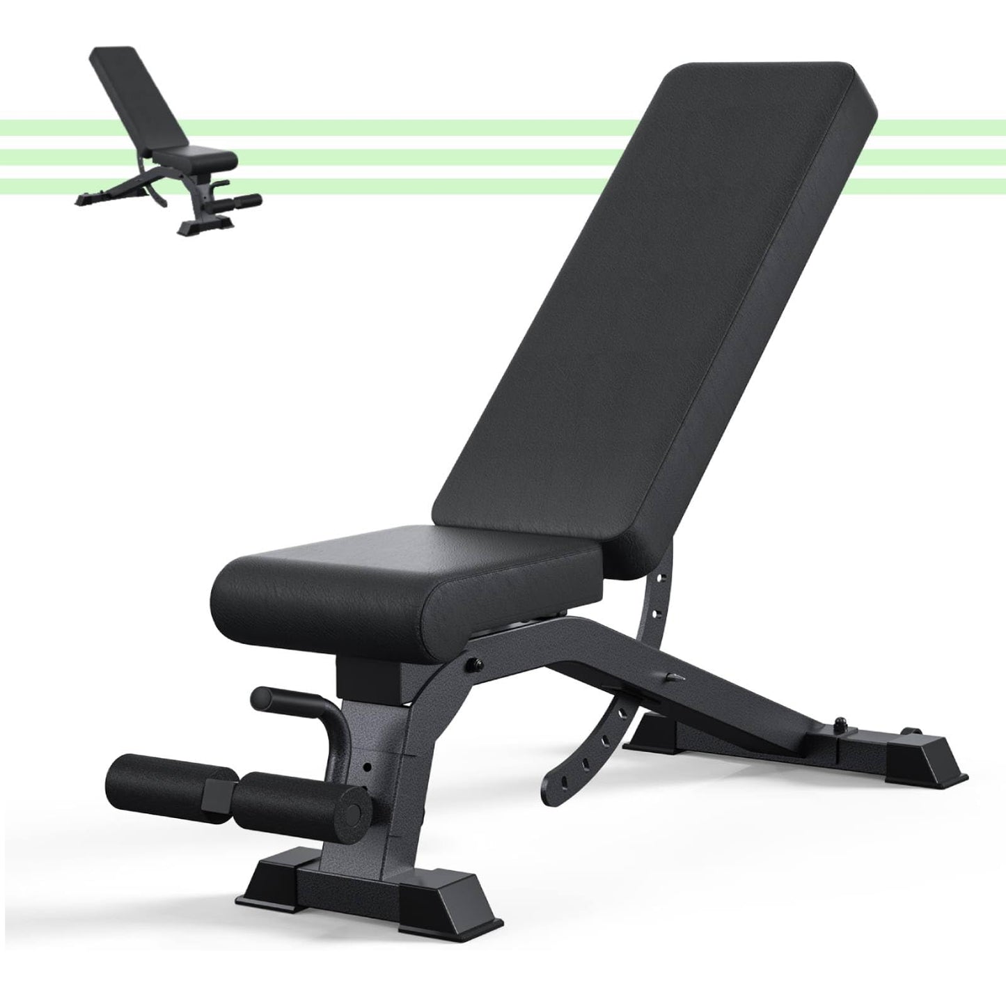 Adjustable Weight Bench with 12x4x4 Positions, 1200LB Heavy Duty Workout Bench for Home Gym, Commercial Incline-Flat-Decline Bench Press for Full Body Fitness, Fully Upright Backrest with 4 Suitable Leg Rest Gears - 2025