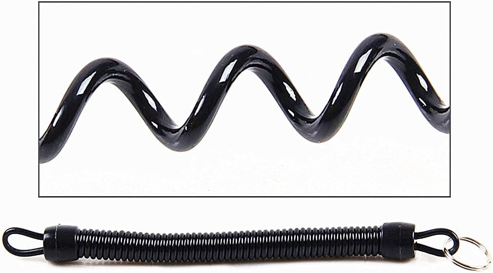 Toasis Retractable Fishing Lanyards Safety Ropes Coiled Tether Cords Pack of 5pcs