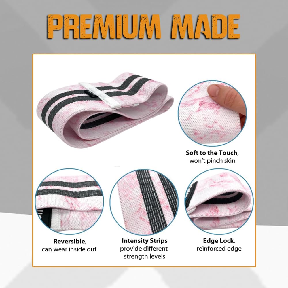 Gobuca Booty Bands for Women – Fabric Resistance Bands for Legs and Glutes, Non-Slip Hip Bands for Working Out, Strength Training & Home Gym – Durable Cloth Exercise Bands, Set of 3