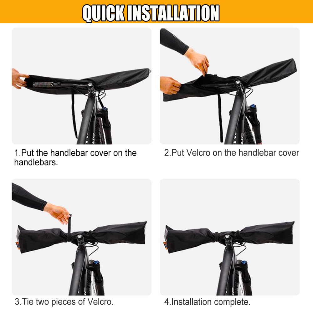 AUDIFU Bike Handlebar Cover Waterproof Bicycle Handlebar Protective Cover Handlebar Hood Fits Straight Handlebar - Moutain Bike Rain UV Protection