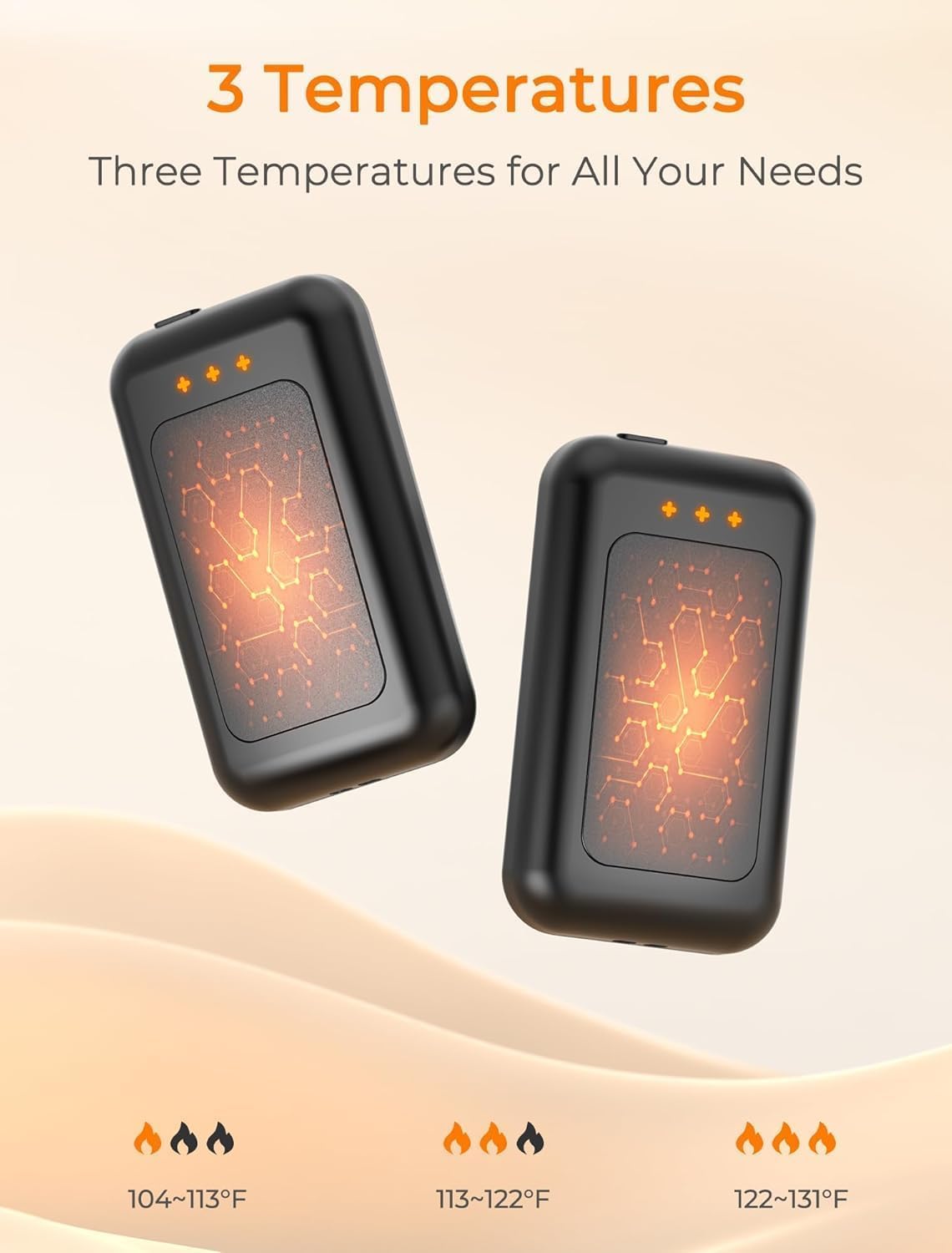 Jerritte Electric Hand Warmers Rechargeable 2 Pack, Rechargeable Hand Warmer, 16 Hrs Portable Hand Warmer for Outdoor Camping Hunting Golf Accessories, Gifts for Women Men Black