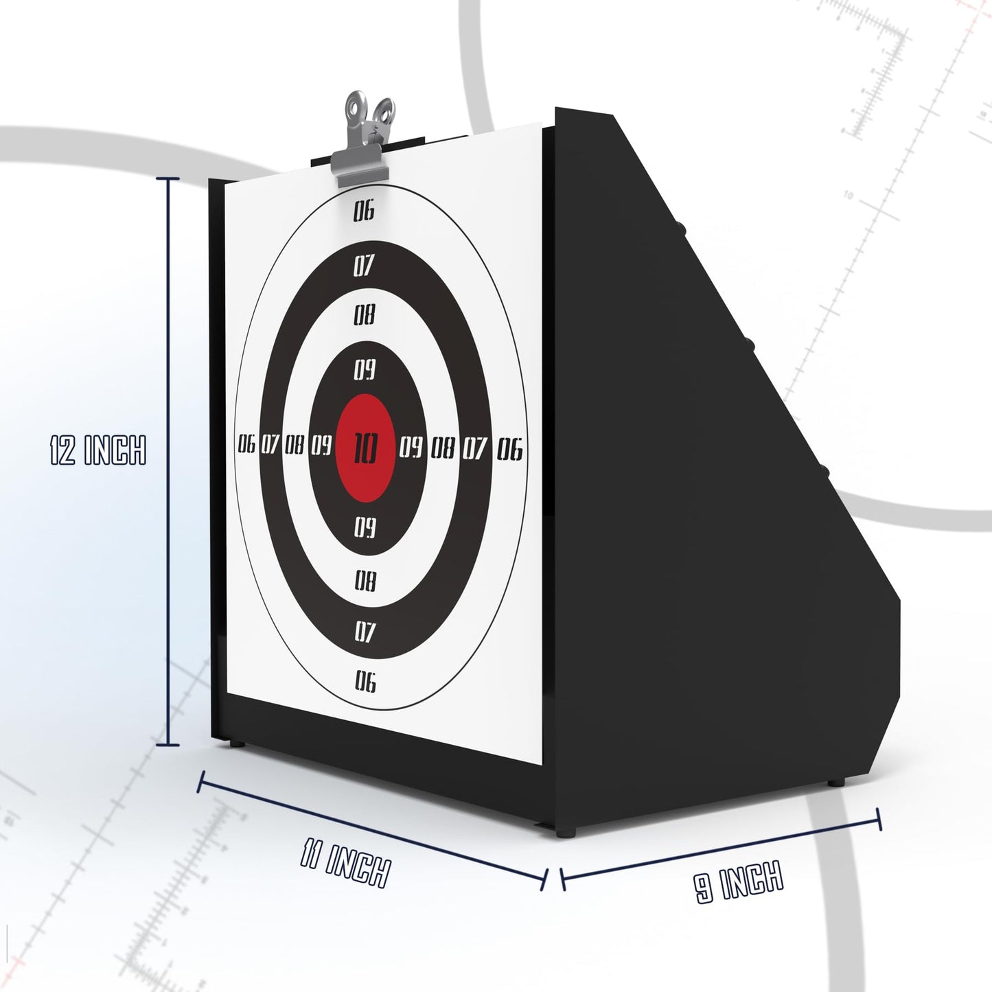 KNINE OUTDOORS Pellet Bullet Trap, 100 Pack 11" X 11" Bullseye Paper Targets, Pellet Gun Targets for Backyard, Bullet Box (Bullet Trap) (Bullet Trap)
