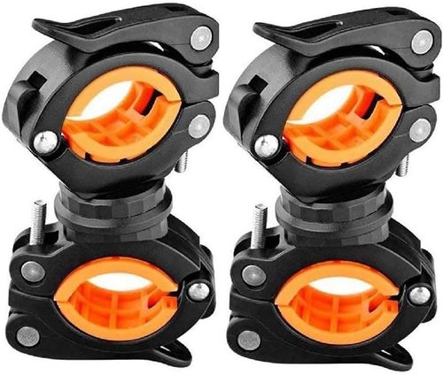 COSOOS 2 Pack Flashlight Mount Holder, Universal Bicycle Led Light Mounting Holder 360° Rotation Clip Clamp for Flashlight, Cycling, Riding