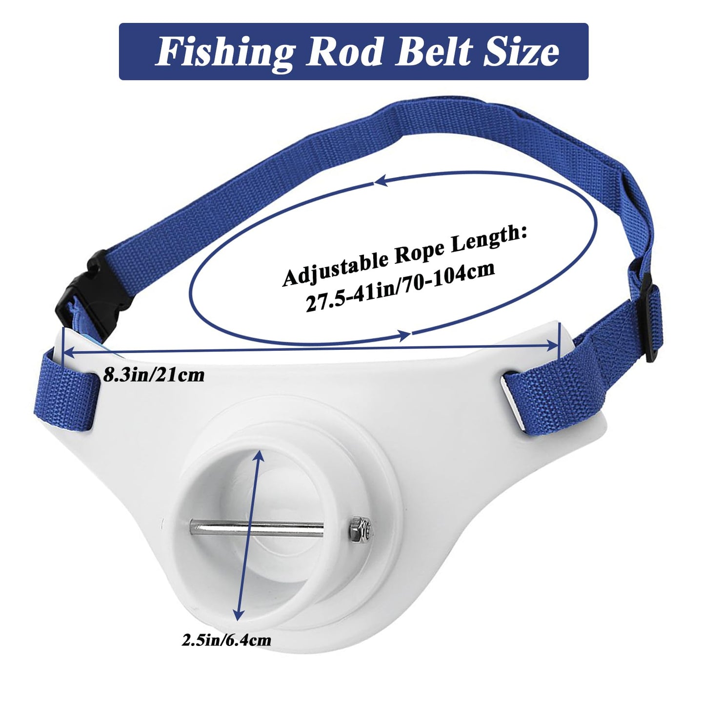 ASOCEA 2 Pcs Fishing Belt Rod Holder 2.5 Inch Inner Dia Offshore Tackle Boat Fishing Fighting Waist Belt Adjustable Fishing Waist Belt Rod Holder with Soft Padded