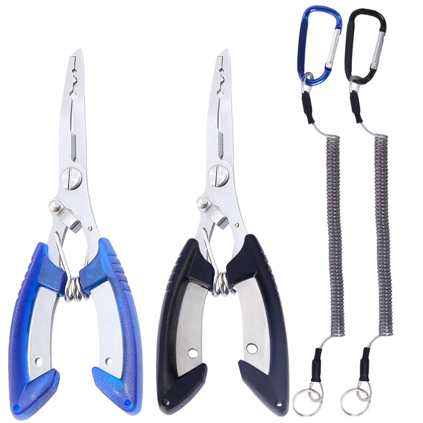 Fishing Pliers Long Nose Hook Remover 2 Multi-function Scissors Braid Cutters Lightweight Stainless Steel Fishing Tools Split Ring Opener Fish Gripper Gear Accessories