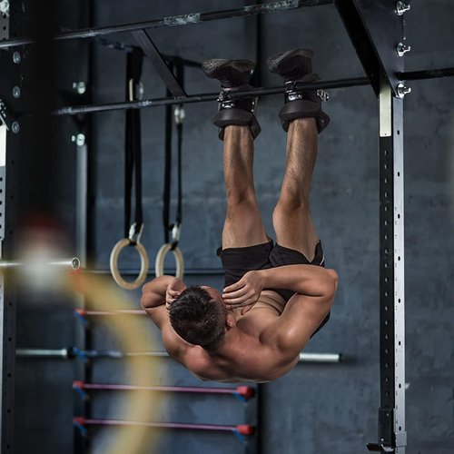 Estink Hanging Pull Up Boots,1 Pair Black Inversion Hang Up Boots Therapy Gym Fitness Physio Hang Spine Posture with Comfortable Foam Padding and Locking Clips