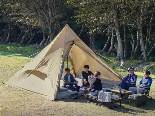 DOD RX Pyramid Tent for Camping - Durable All Season Teepee Tents for Adults - 6 Person Tipi Pyramid-Shaped Camping Tents - Quick Easy Setup - Large