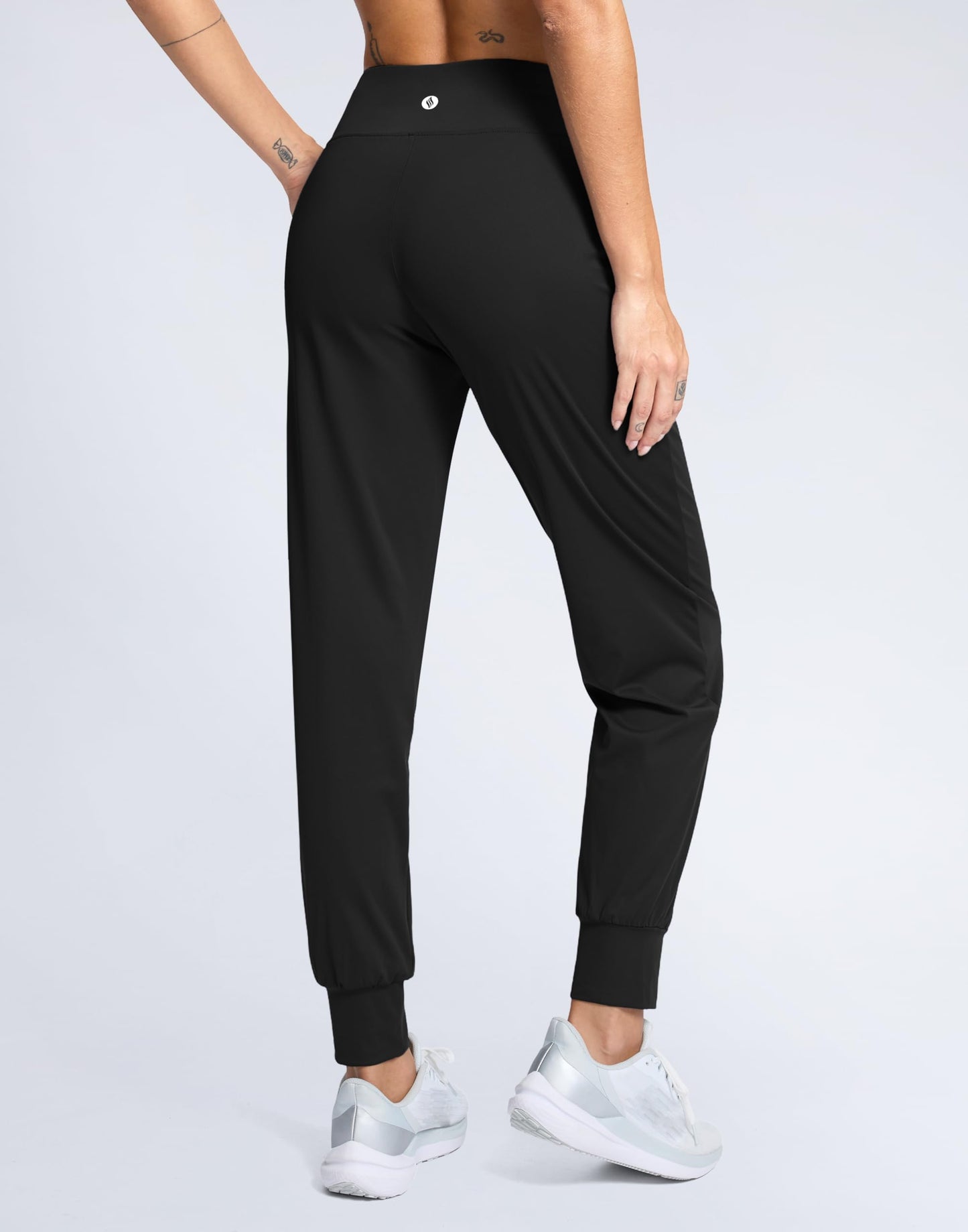 SANTINY Women's Joggers Pants with Pockets Lightweight High Waisted Athletic Gym Workout Pants for Women Yoga Travel (Black_M)