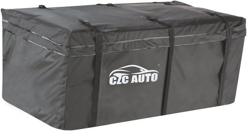 CZC AUTO Hitch Cargo Carrier Bag, 20 cu. ft Waterproof/Rainproof/Weatherproof Cargo Traveling Bag for Car Truck SUV Vans' Hitch Trays and Hitch Baskets, Safe Steady Durable Soft, Black