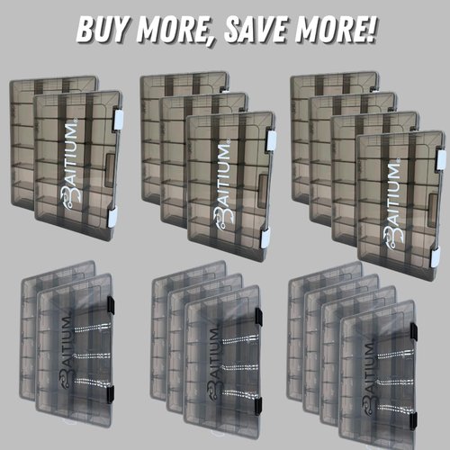 Baitium Fishing Tackle Box Organizer, Tackle Boxes With Dividers, Fishing Box, Tacklebox for Fishing, 3600 Tackle Tray or 3700, Lure Organizer, Plastic Storage- 3700 (2 Pack)
