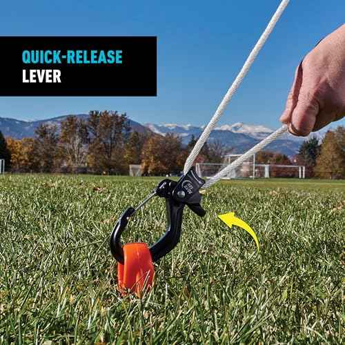 Nite Ize CamJam SlideLock Rope Tightener & 10 ft Nylon Rope - Features Pull-to-Tighten Lock & Quick-Release Lever - 250 lb Working Load Limit - Fits Rope Sizes 3?6mm - Large