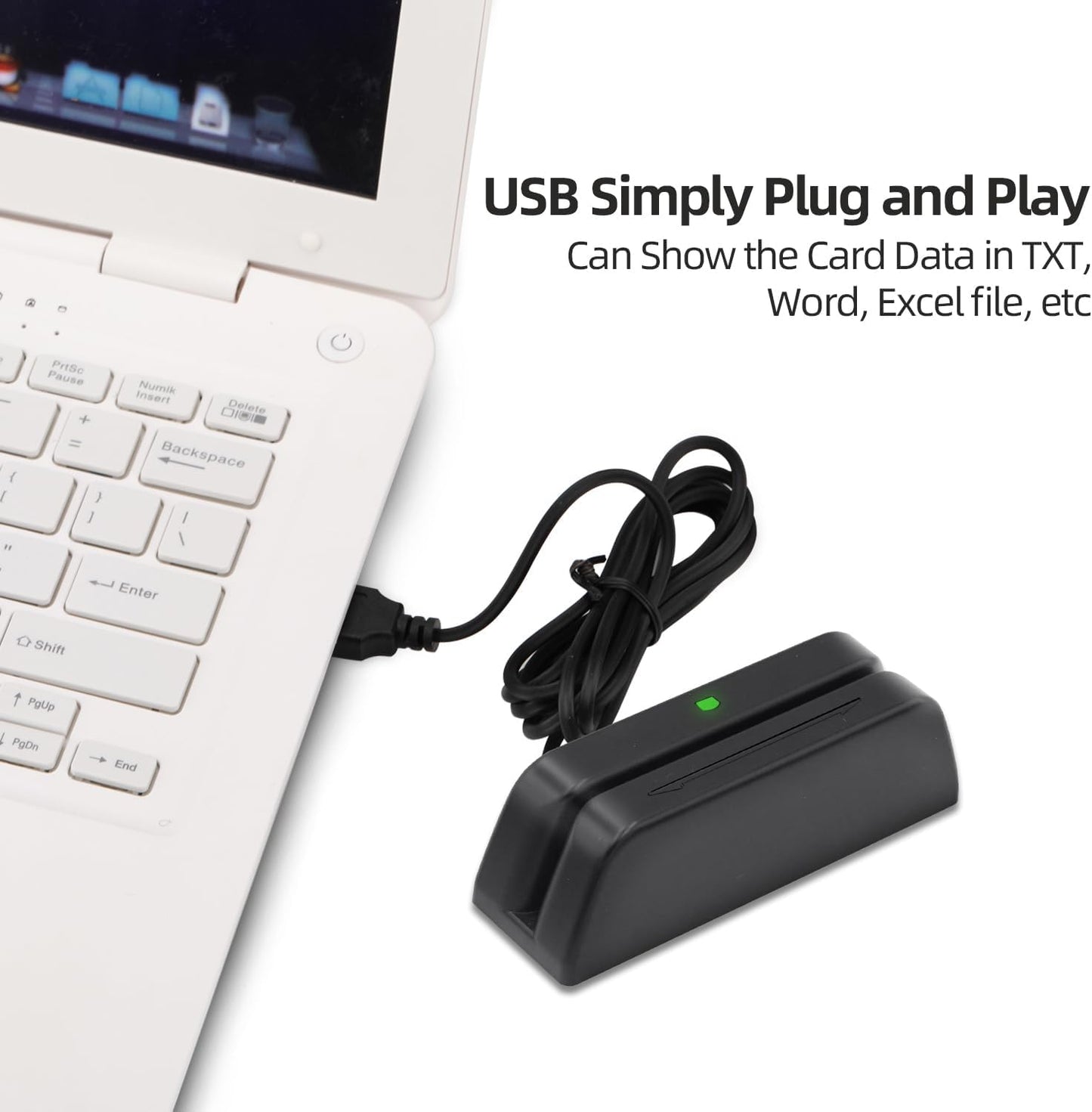 MSR123 Magnetic Stripe Swiper Reader Magstripe Credit Card Reader 3 Track for Quickbooks Online POS System Cashier Registry Cash Register
