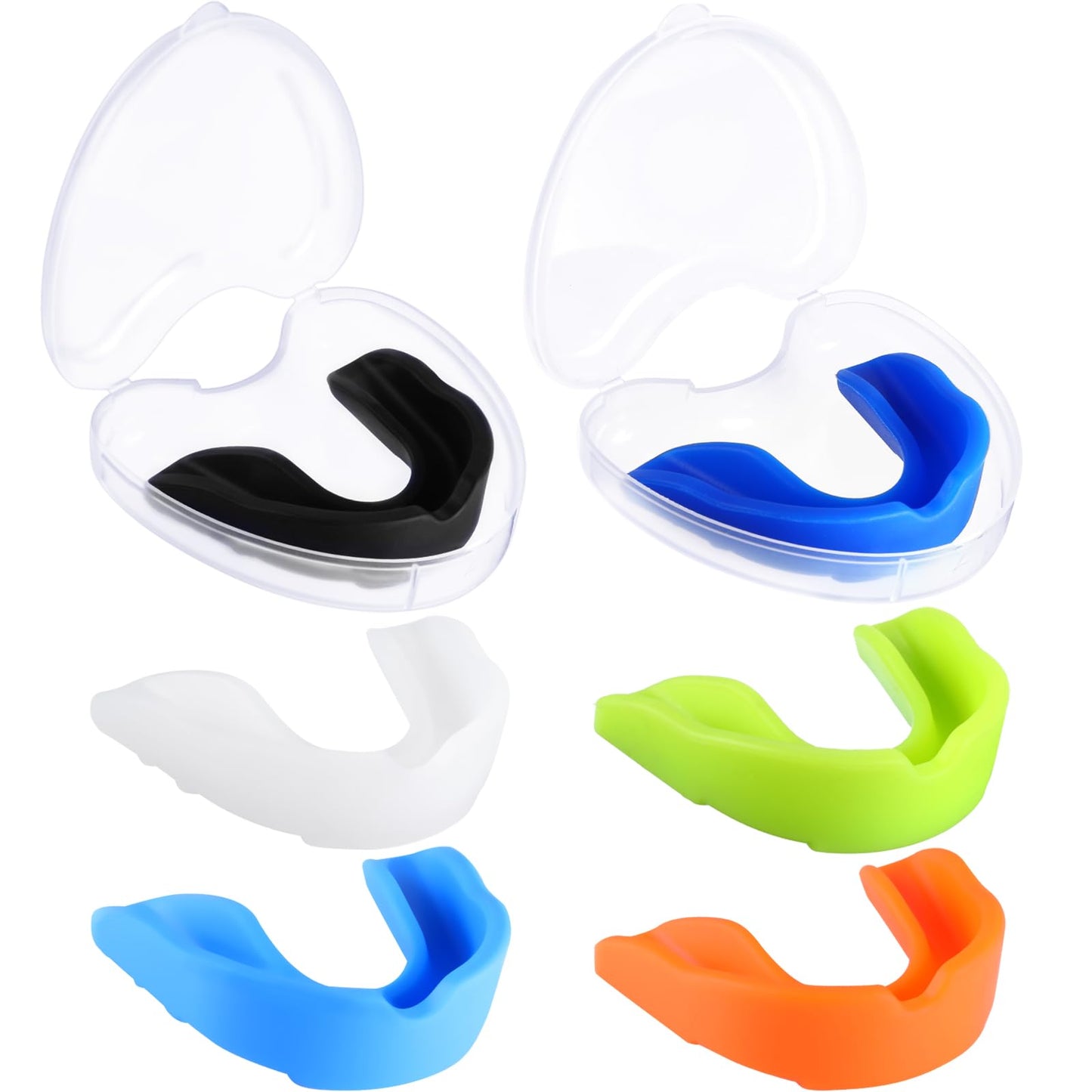 BBTO 6 Pack Kids Youth Mouth Guard for Football Sports, Boys Girls Mouthguard with Case, Soft Mouth Guard for Hockey Boxing Basketball, Ages 4+