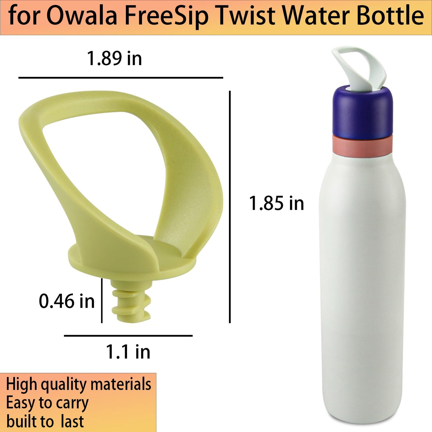 Generic 2 pcs Water Bottle Handle for Owala FreeSip Twist, 24 oz, Sports, Travel, Daily Use, Polycarbonate, 2 Count