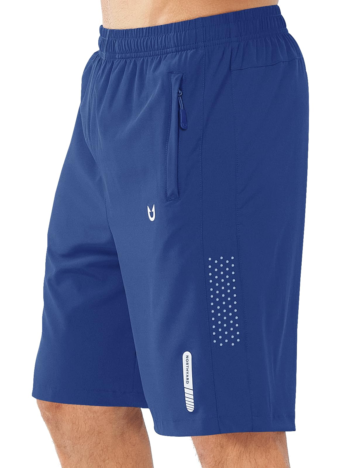 NORTHYARD Men's Athletic Running Shorts Gym Workout 7"/9"/5" Quick Dry Lightweight Sports Basketball Tennis 3 Zipper Pockets ROYALBLUE-9inch M
