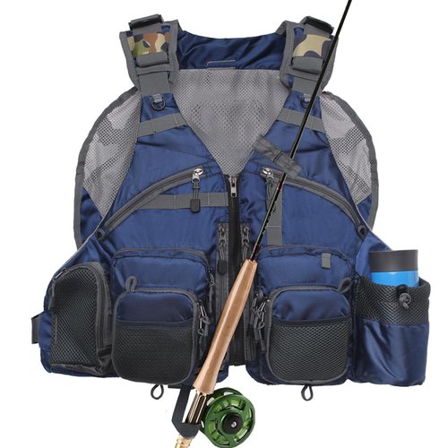 Kylebooker Fly Fishing Vest Pack Adjustable for Men and Women(Blue)