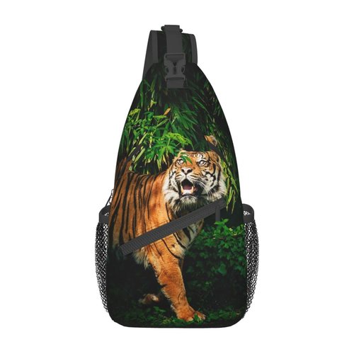 ROSIHODE Cool Tiger Sling Bag, Fashion Crossbody Backpack Shoulder Chest Bag for Men Women Outdoor Hiking Travel