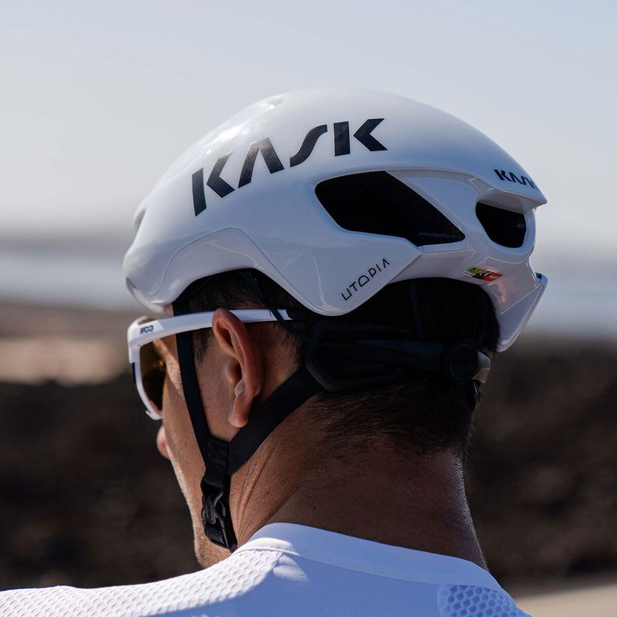 Kask Utopia Y Bike Helmet I Aerodynamic, Road Cycling & Triathlon Helmet for Speed - White Matt - Large