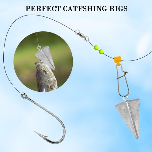 Zsrivk Fishing Weights Pyramid Sinkers Kit Bullet Fishing Weights Sinkers for Ocean Saltwater Surf Fishing Gear Tackle 1oz 2oz 3oz 4oz (1oz - 10pcs)