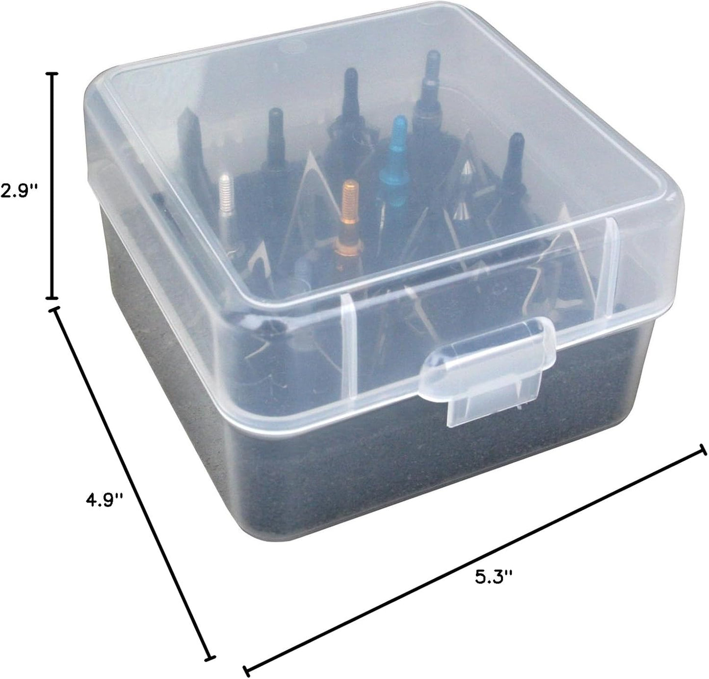MTM BH16 Broadhead Box Broadhead Box - Holds 16 Fixed or Mech. USA Made, Clear