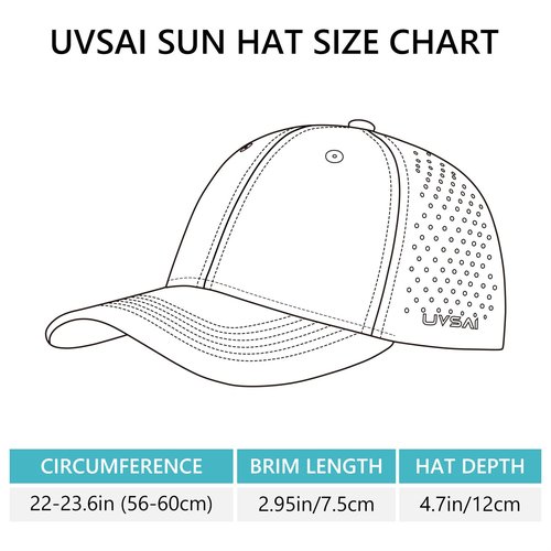 UVSAI UPF 50+ Performance Water Resistant Baseball Cap Lightweight Breathable Hat Golf Running Boat Hiking for Men Women Navy Blue
