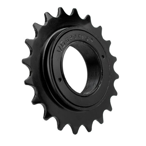 VG SPORTS Single Speed Bike Freewheel, 20T Compatible with 1/2' x 1/8' Bicycle One-Speed Freewheel Threaded Type Freehub Replacement Parts (Black)