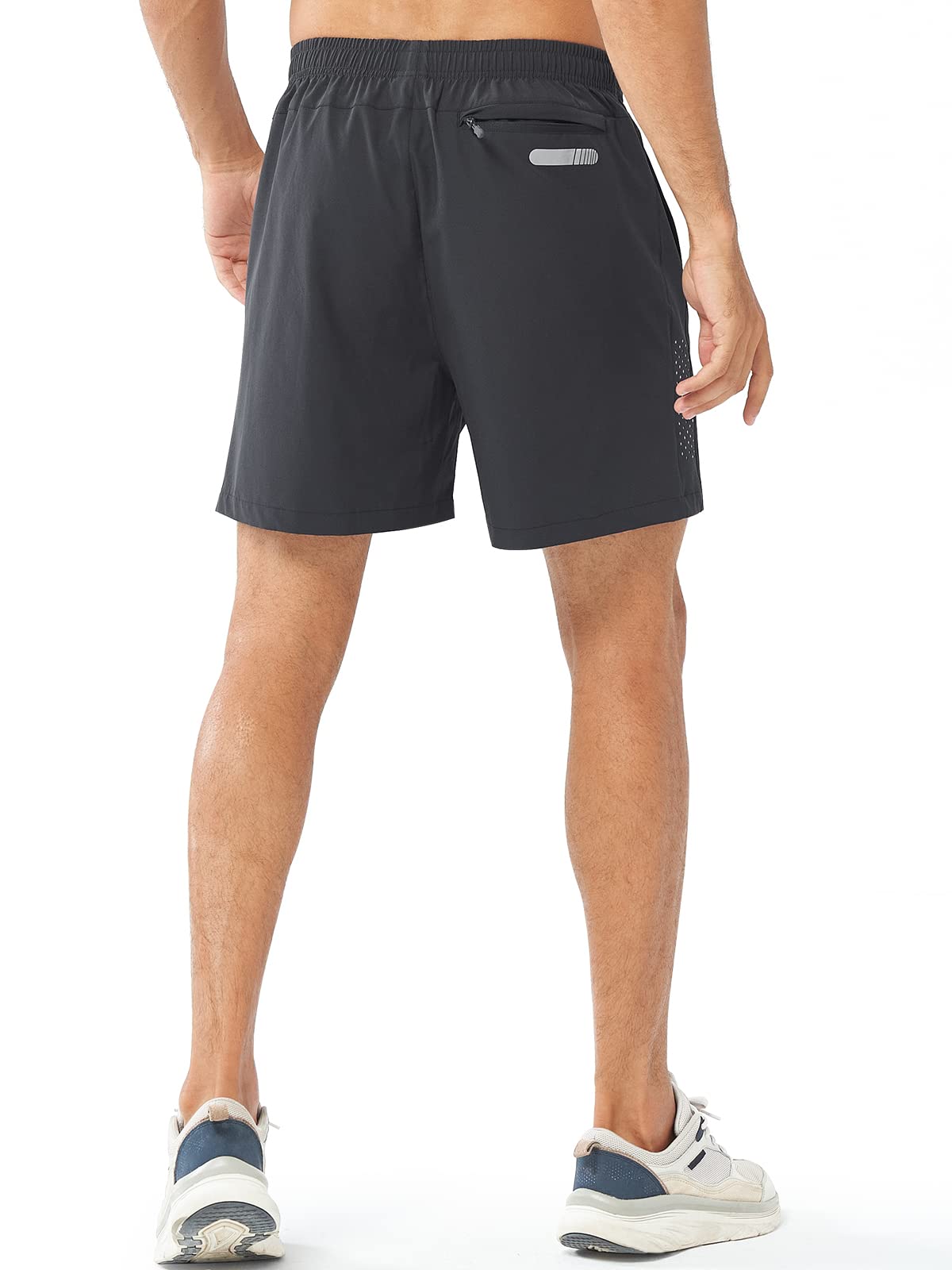 NORTHYARD Men's Athletic Running Shorts Gym Workout 7"/9"/5" Quick Dry Lightweight Sports Basketball Tennis 3 Zipper Pockets DARKGREY-5inch 4XL